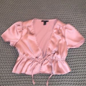 Forever 21 pink satin blouse. Size small.